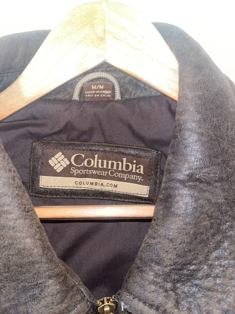 Columbia レザージャケット ライナー付き 2WAY 黒 M ベスト脱着可