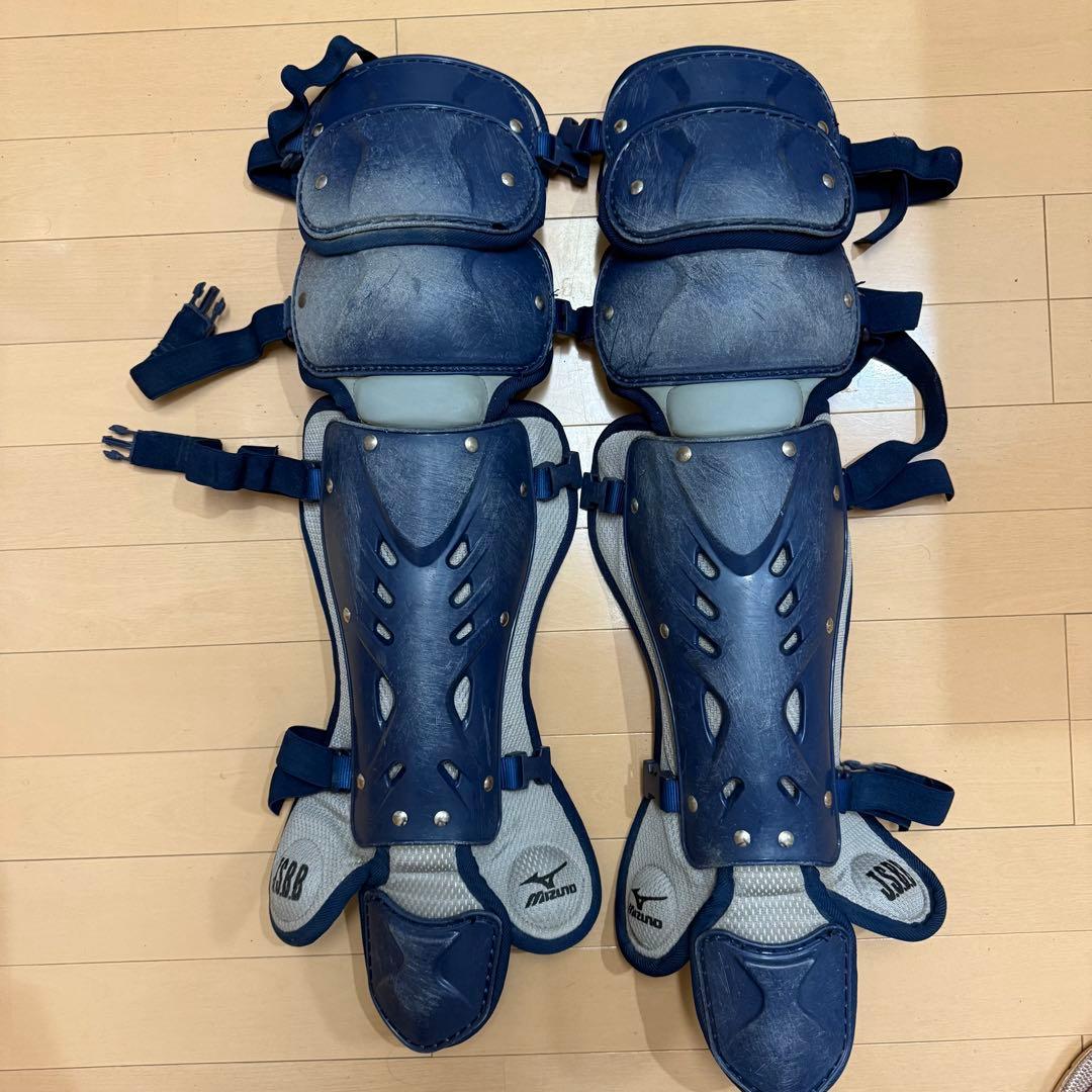 ミズノ　プロ　キャッチャー防具一式　（収納袋有り）　ネイビー