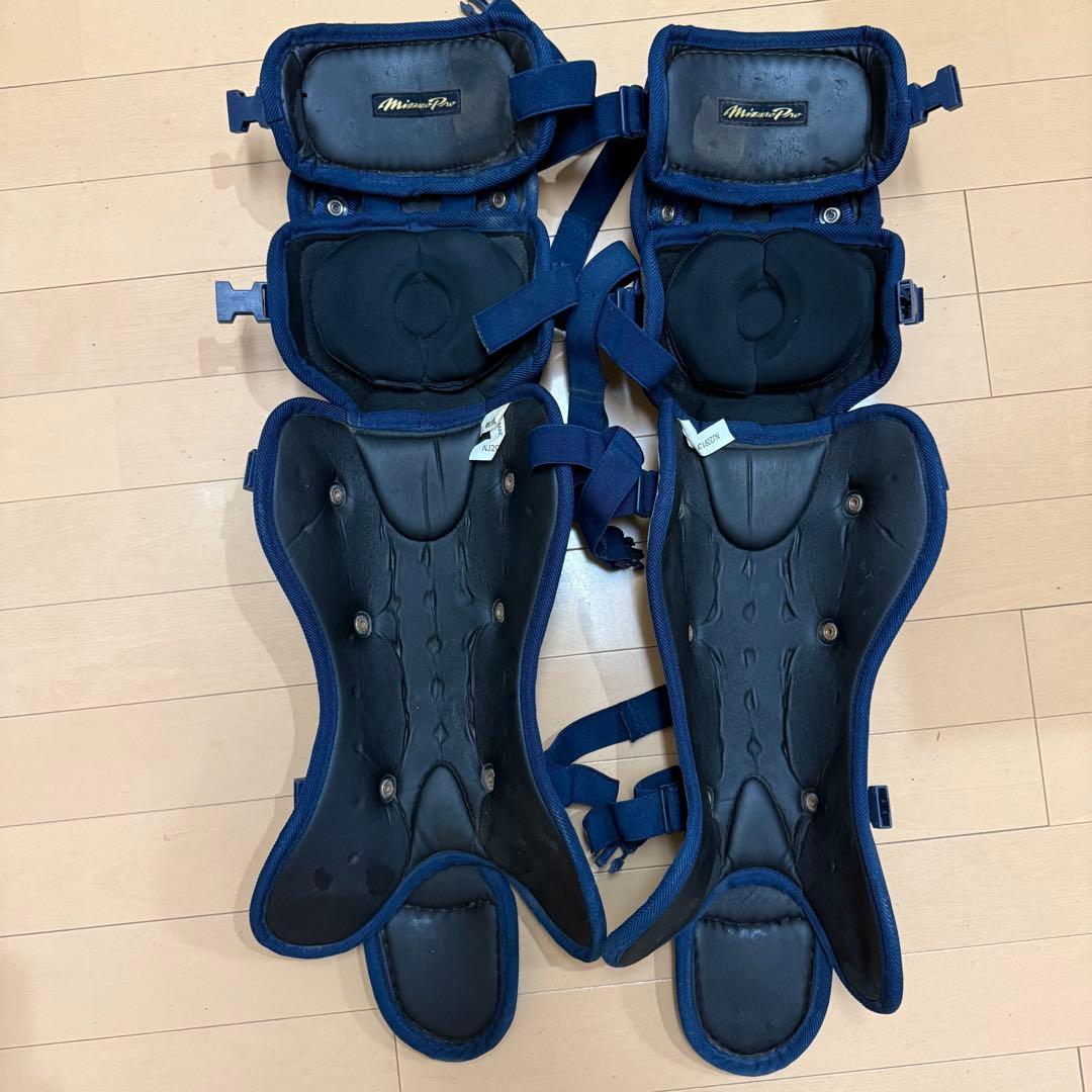 ミズノ　プロ　キャッチャー防具一式　（収納袋有り）　ネイビー