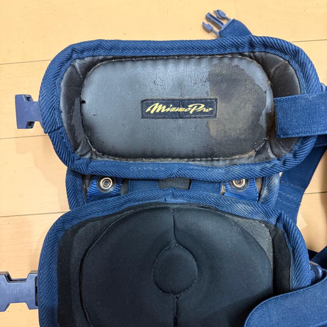 ミズノ　プロ　キャッチャー防具一式　（収納袋有り）　ネイビー