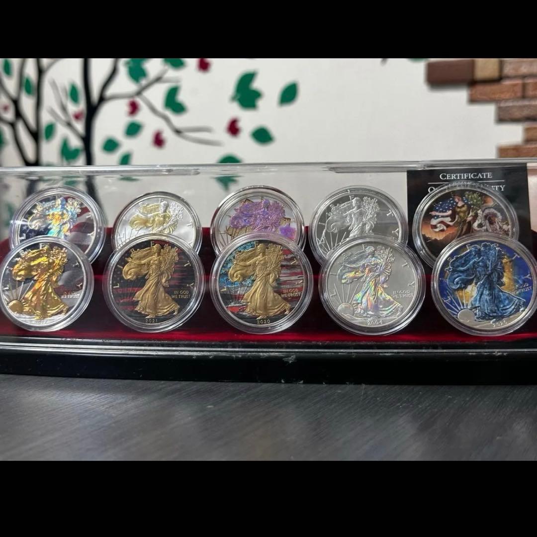 銀貨 米国 アメリカンイーグル 2001年　ゴールドカメオ
