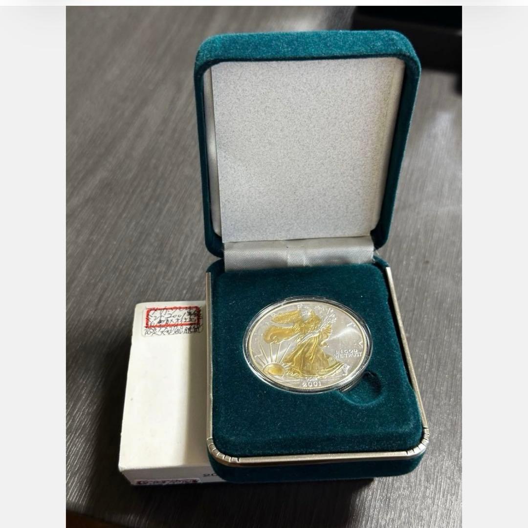 銀貨 米国 アメリカンイーグル 2001年　ゴールドカメオ