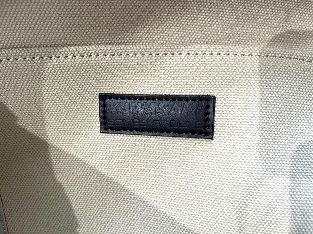 ソメスサドル×KAWASAKI ベージュトートバッグ