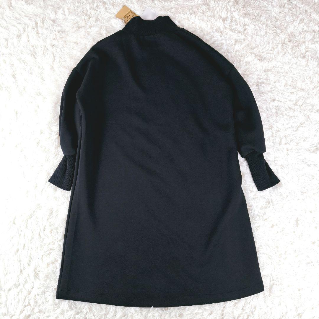 【新品タグ】ビアズリー ハイネック ワンピース 袖パフ フリー