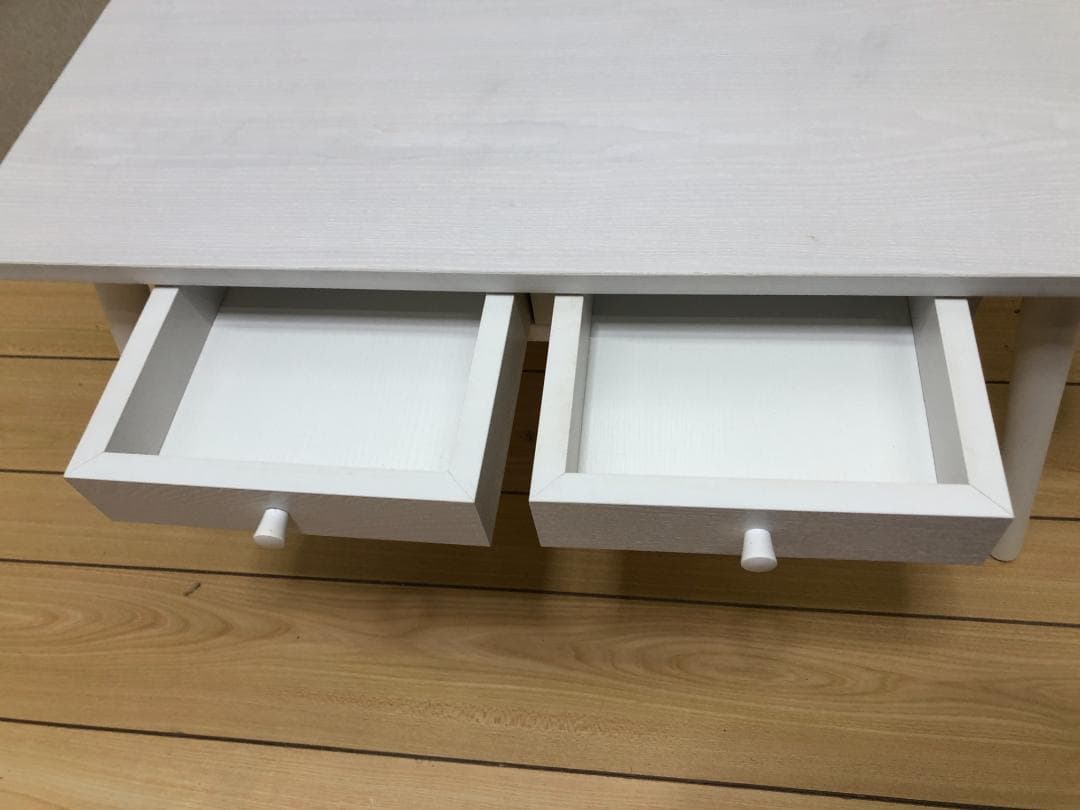 引き出し付きローテーブル センターテーブル 幅80cm ホワイト 75069
