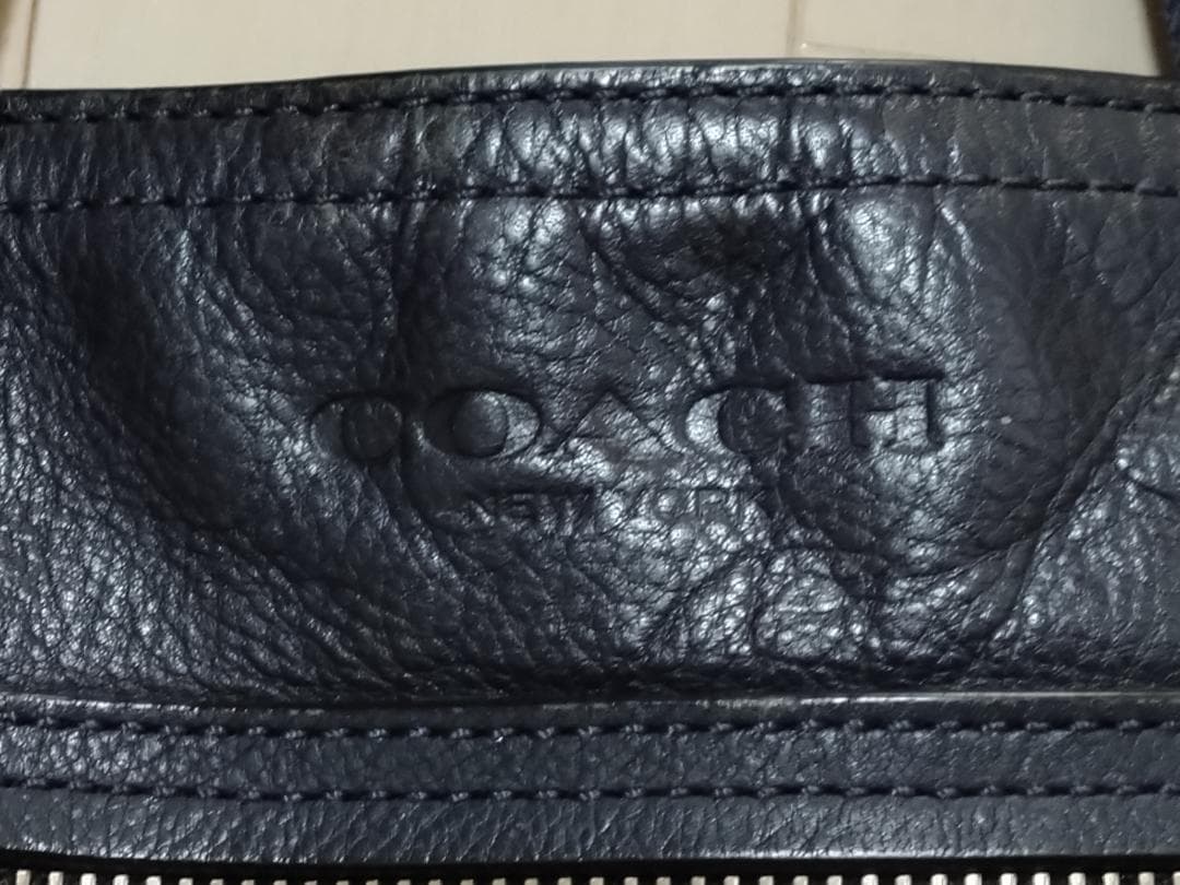 COACH ネイビー レザー トートバッグ　コーチ