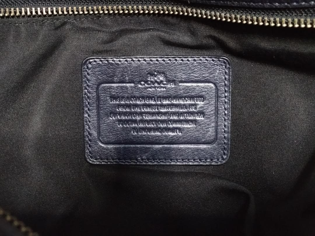 COACH ネイビー レザー トートバッグ　コーチ