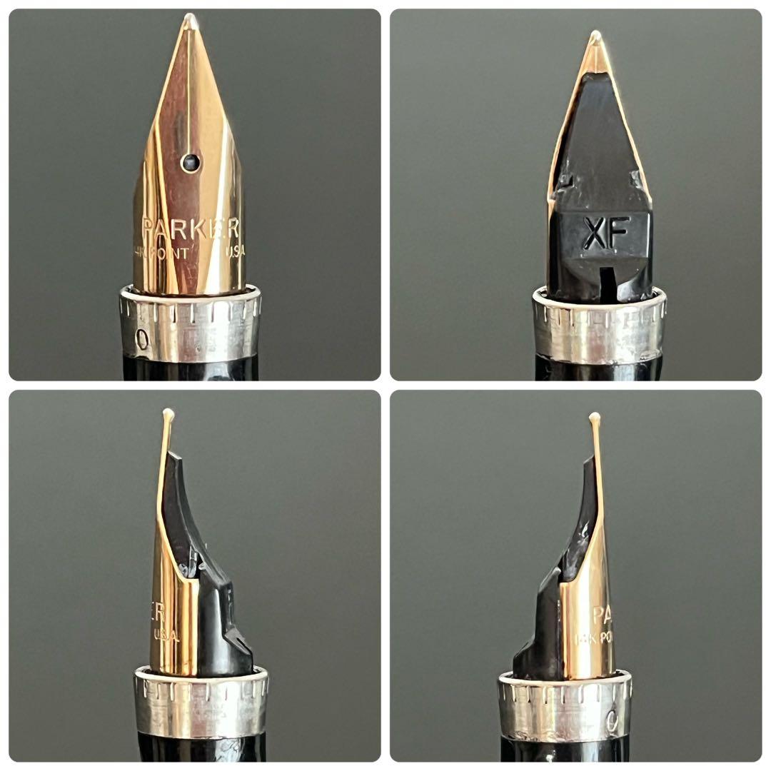 PARKER 75 スターリングシルバー フラットトップ 万年筆 14K シズレ