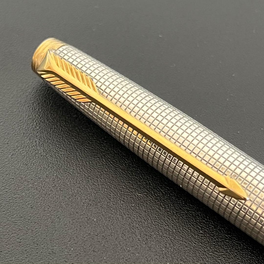 PARKER 75 スターリングシルバー フラットトップ 万年筆 14K シズレ