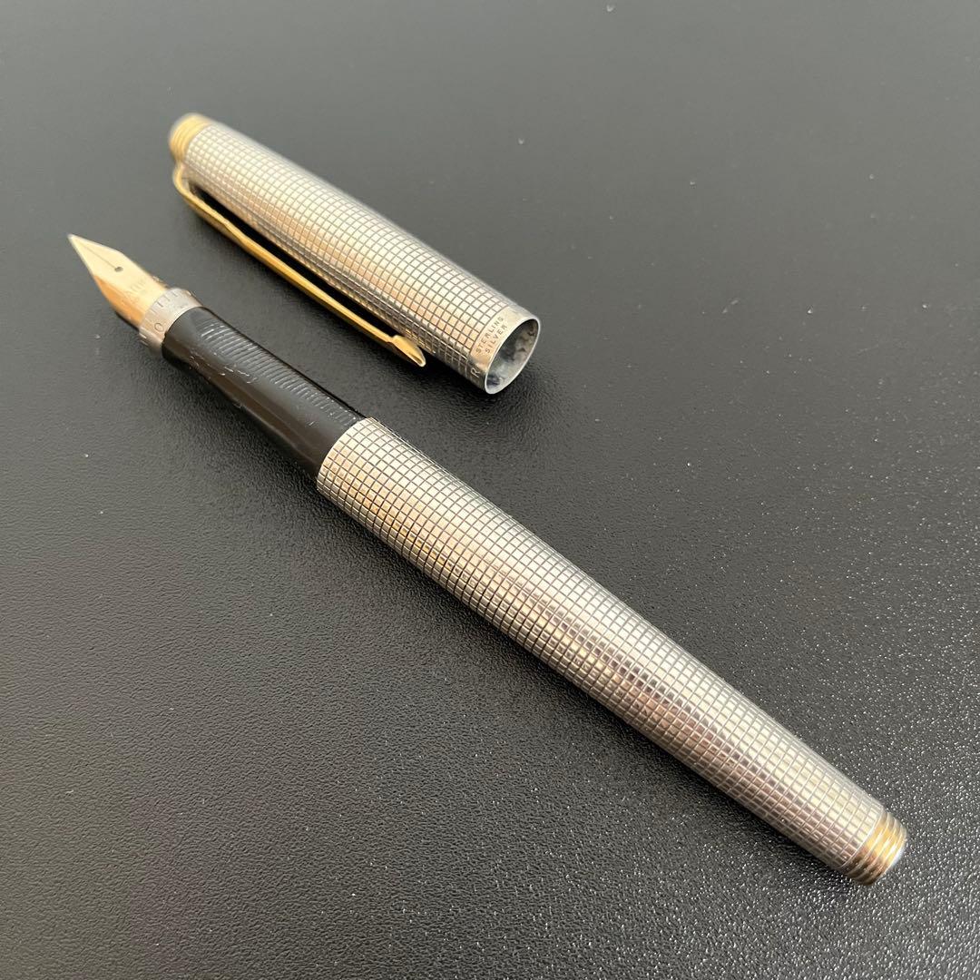 PARKER 75 スターリングシルバー フラットトップ 万年筆 14K シズレ