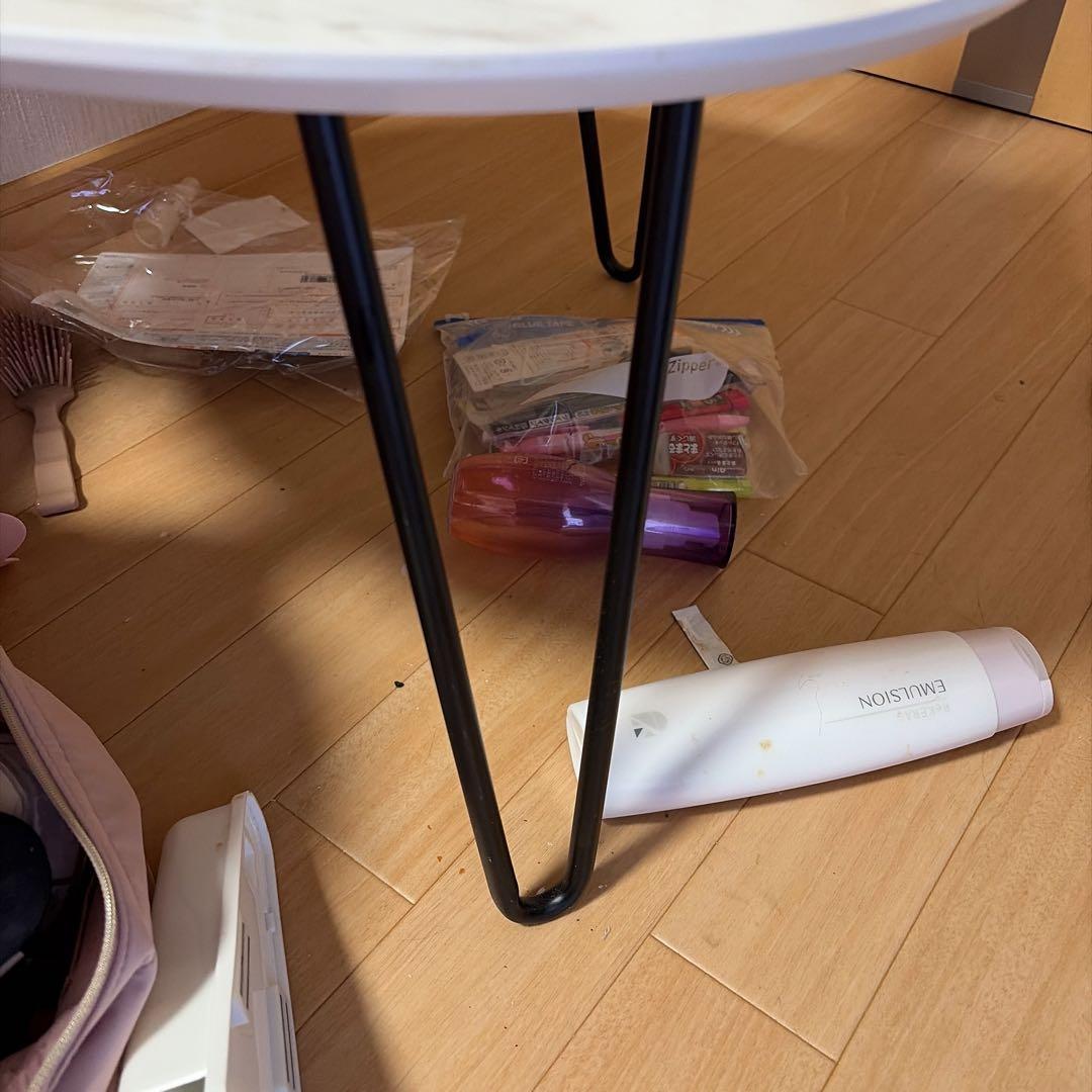 円形大理石風テーブルセット