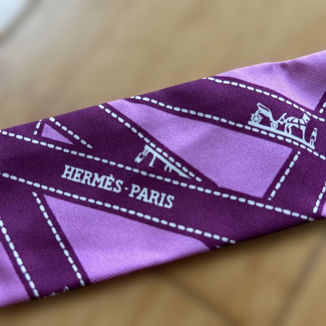 K*様 HERMÈS ピンク ストライプ スカーフ