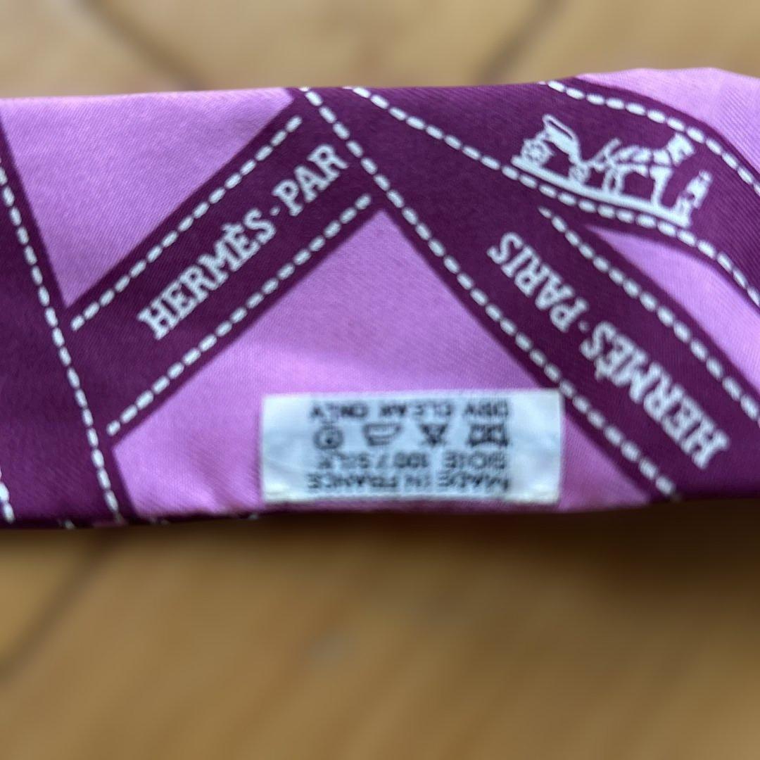 K*様 HERMÈS ピンク ストライプ スカーフ