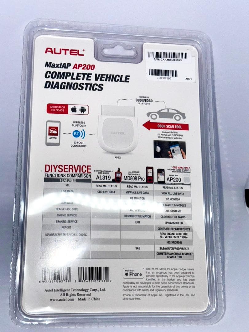 Autel AP200 obd2 エラー診断機 リセット　オイル交換等