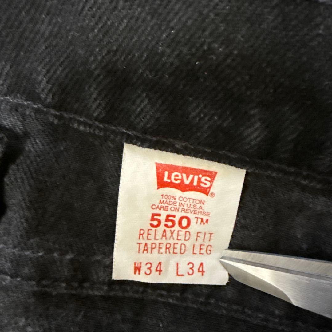 90s USA製　Levi's 550 ブラックデニム W34 オレンジタブ