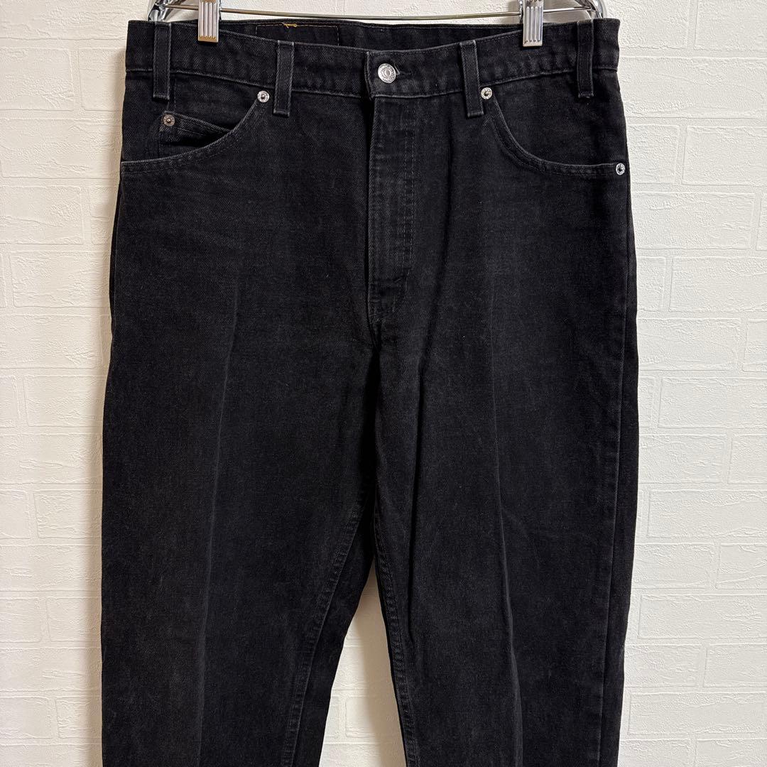 90s USA製　Levi's 550 ブラックデニム W34 オレンジタブ