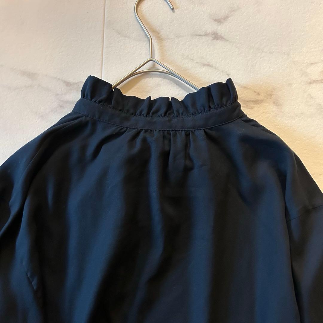 美品✨ボールジィ 25年 クロスアムンゼン　フリルカラーブラウス 紺