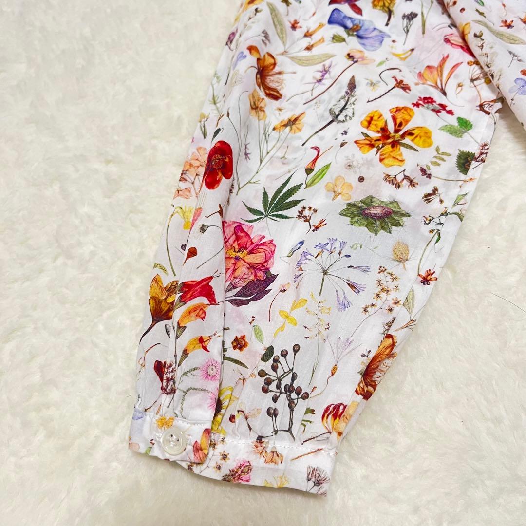 シャワーパーティー リバティ花柄　長袖ブラウス 綿100 % 春　美品