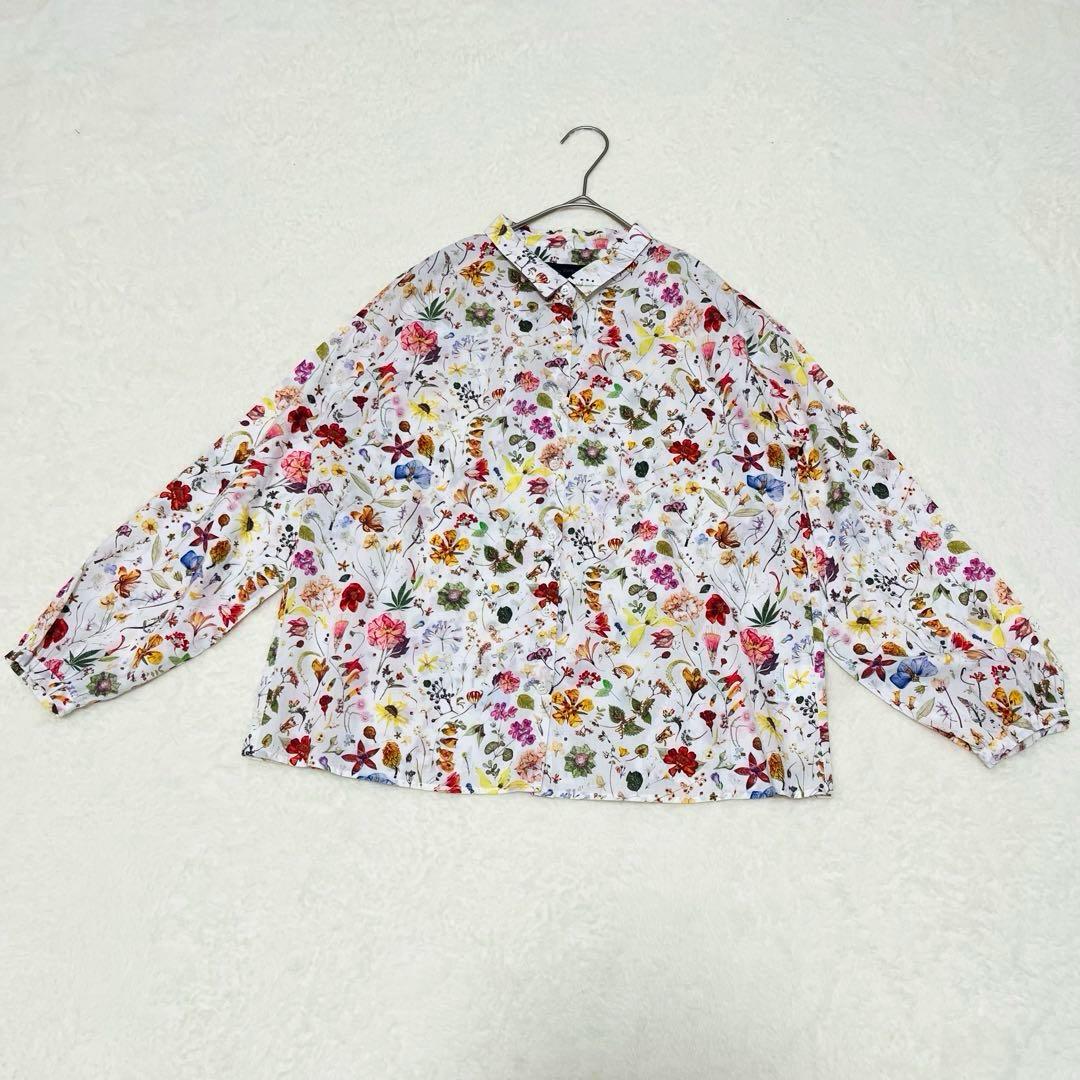 シャワーパーティー リバティ花柄　長袖ブラウス 綿100 % 春　美品