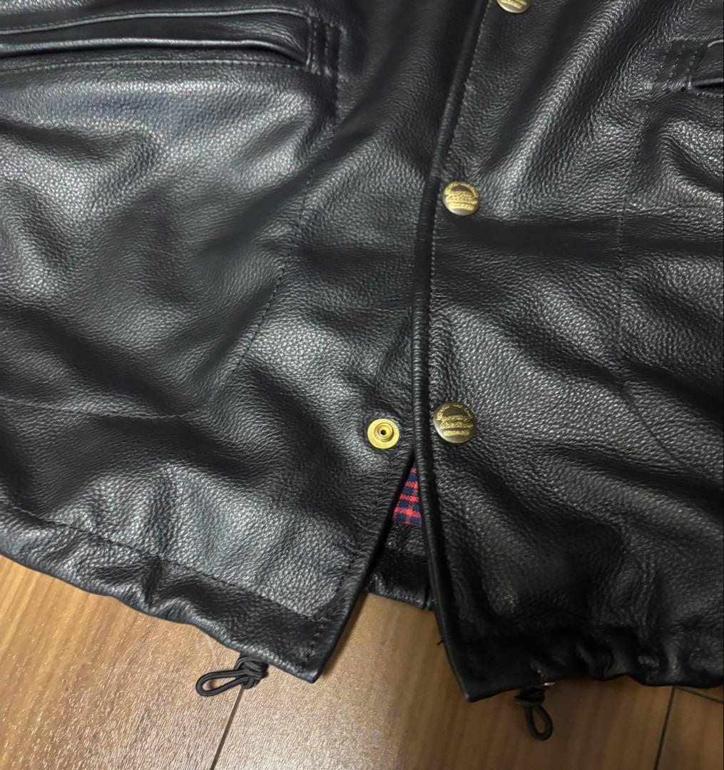 本革　牛革　レザーコーチジャケット　サイズ42極美品　XL〜XXLサイズ程度