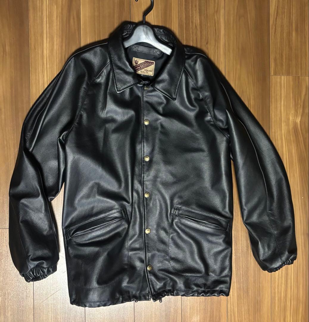 本革　牛革　レザーコーチジャケット　サイズ42極美品　XL〜XXLサイズ程度
