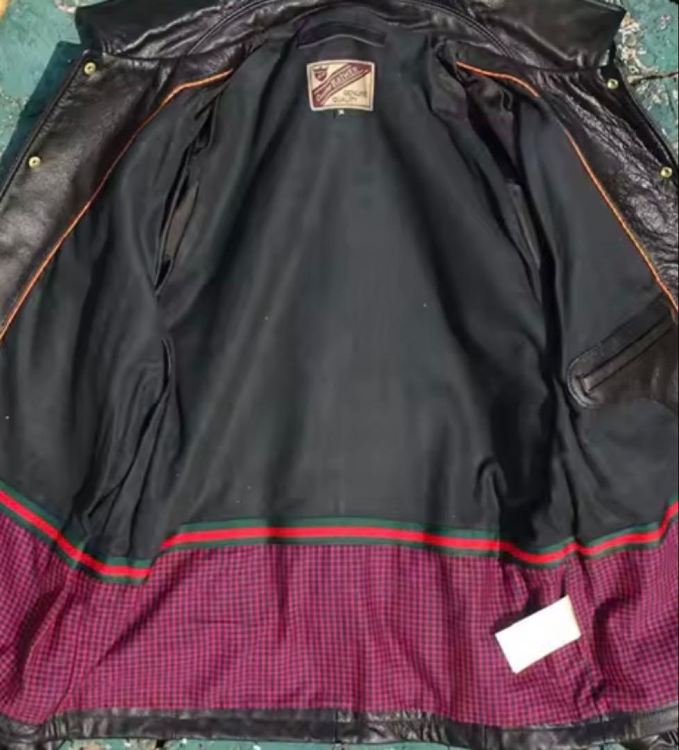 本革　牛革　レザーコーチジャケット　サイズ42極美品　XL〜XXLサイズ程度