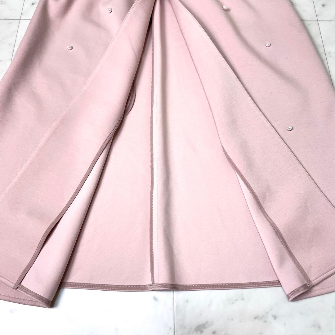 【美品】ローズティアラ 23SS パール ロングジレ ベスト ピンク 42 XL