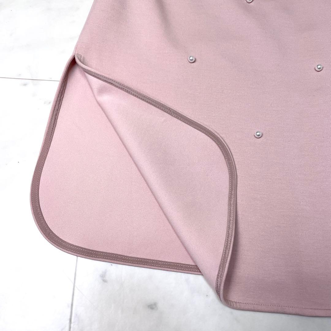 【美品】ローズティアラ 23SS パール ロングジレ ベスト ピンク 42 XL