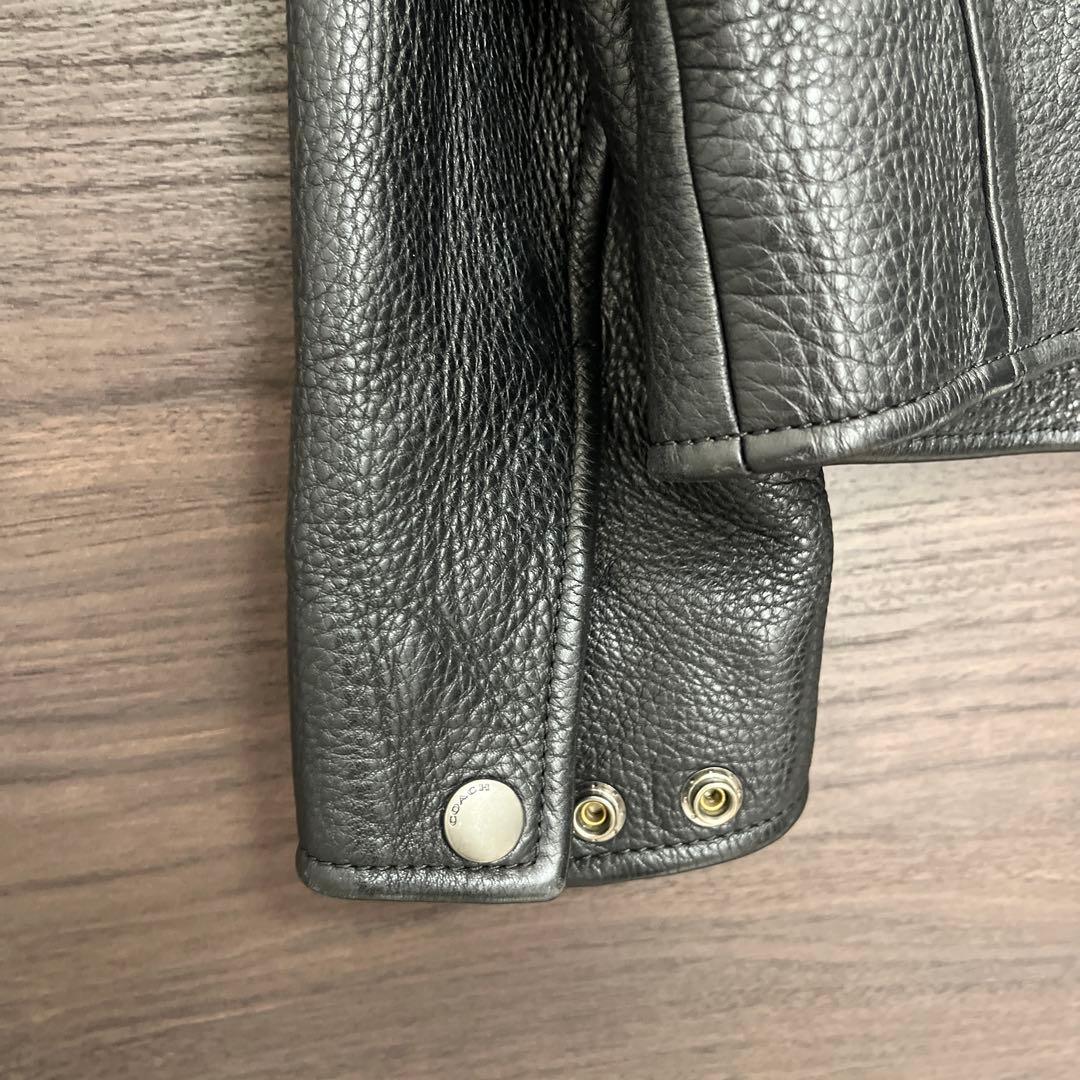 値下げ！COACH レザーシングルライダースジャケット S 黒