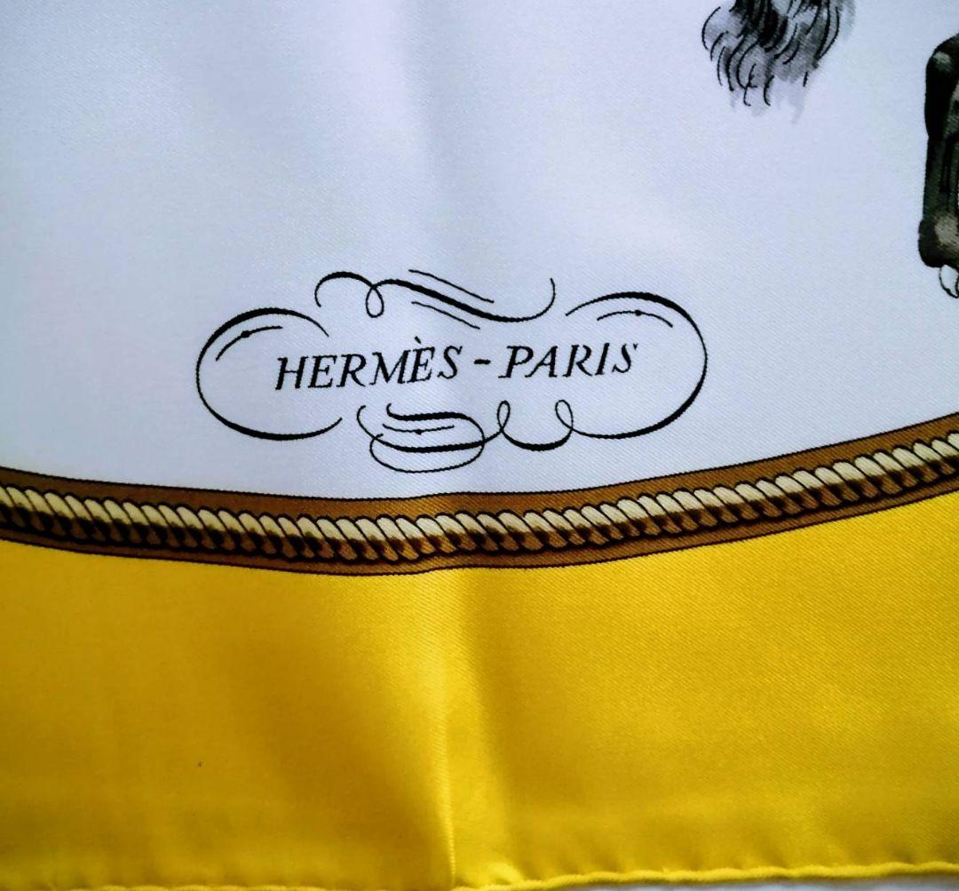 ☆HERMÈS カレ90 乗馬風景 馬と騎手のシルクスカーフ☆