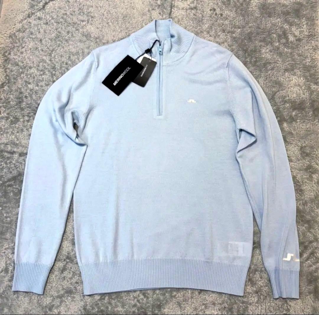 ★新品 J.LINDEBERG ゴルフセーター モックネック ハーフジップアップ