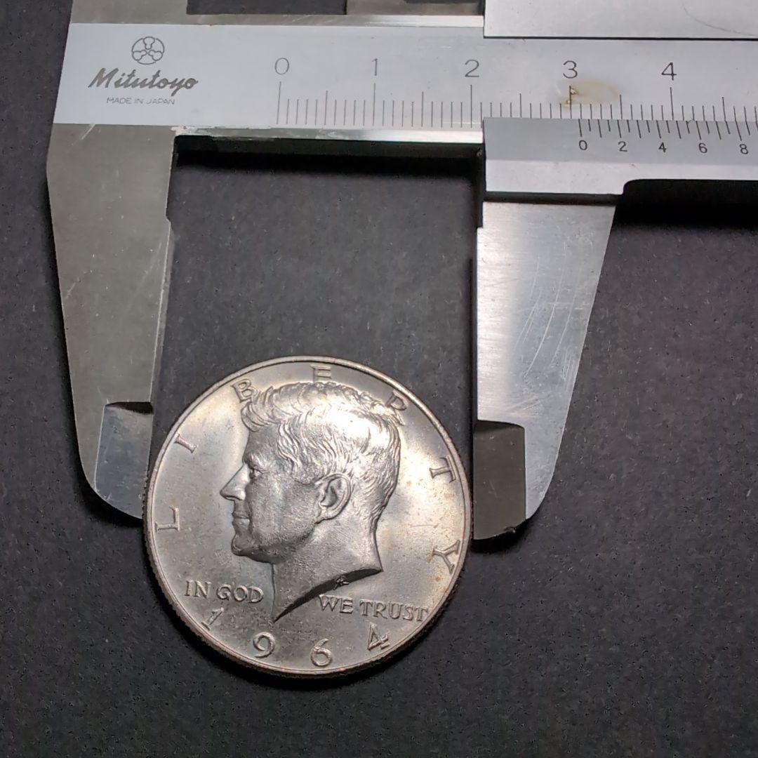 ケネディハーフダラー 銀貨　1964年　本物