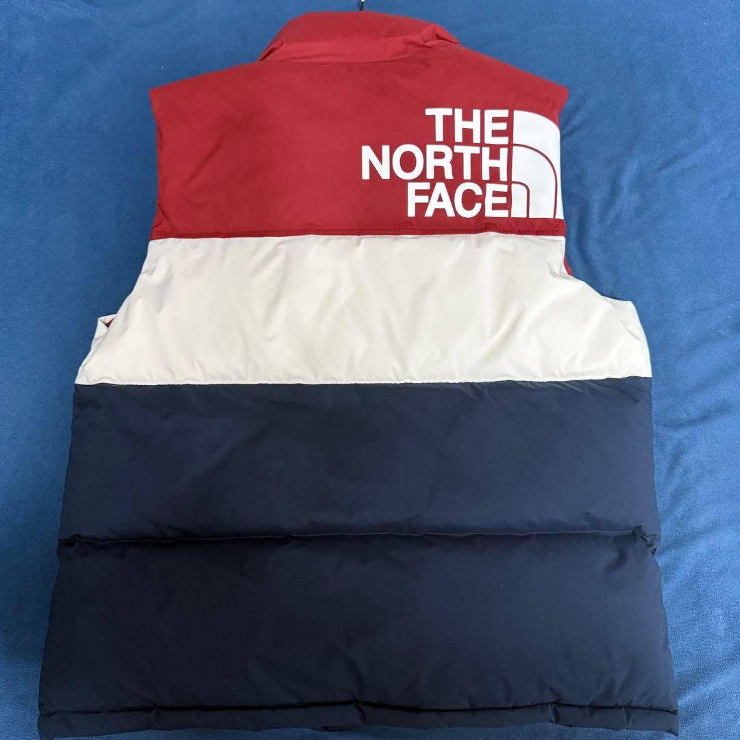 THE NORTH FACE ダウンベスト 赤/白/青