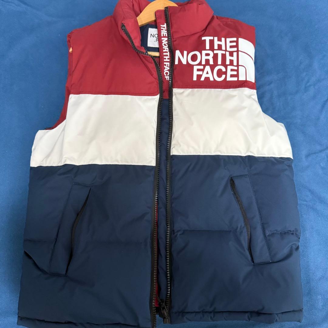 THE NORTH FACE ダウンベスト 赤/白/青