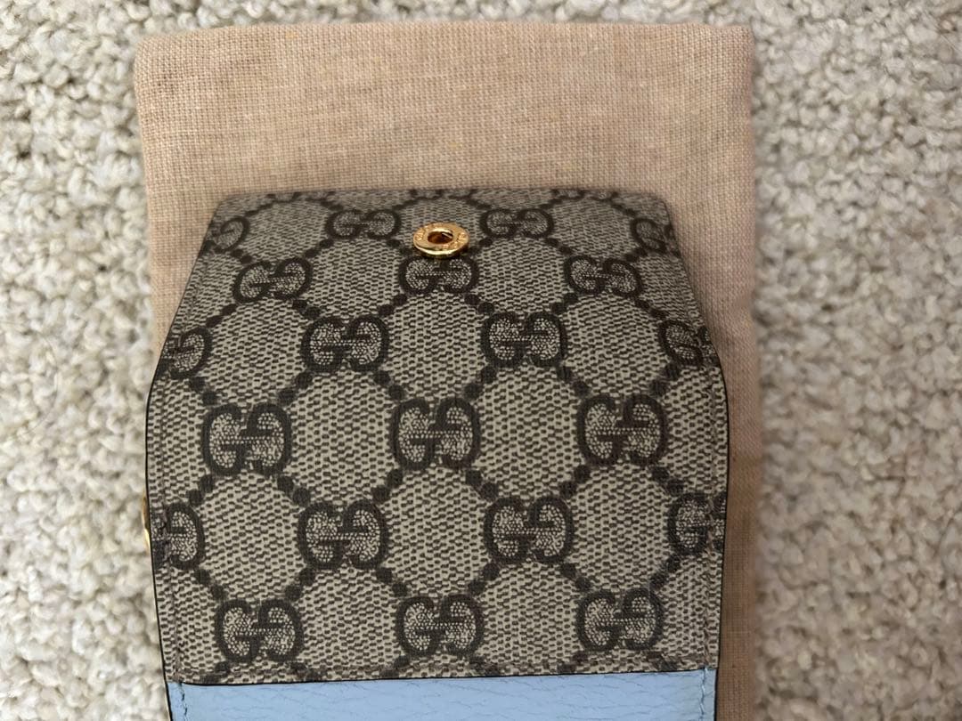 GUCCI グッチ GGマーモント レザー 6連 キーケース ブルー系