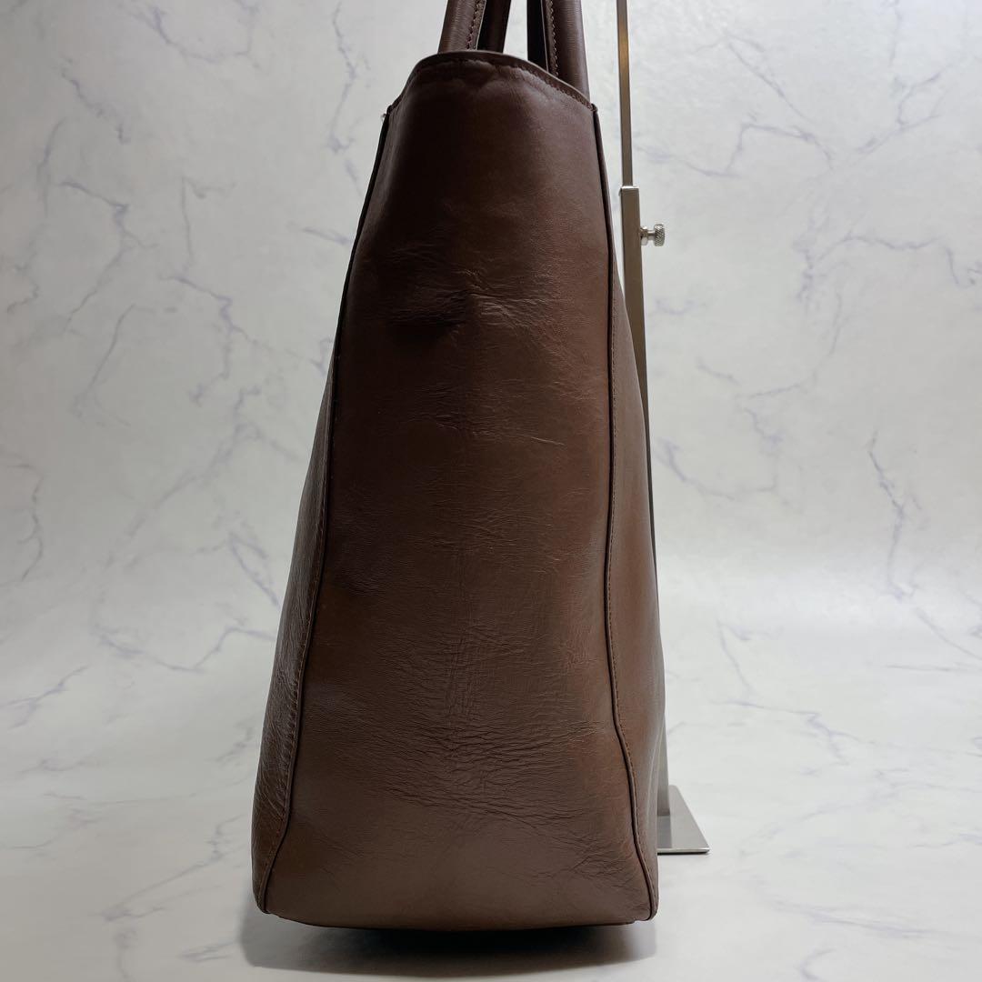 UNITED ARROWS トートバッグ ブラウン オールレザー ビジネス A4