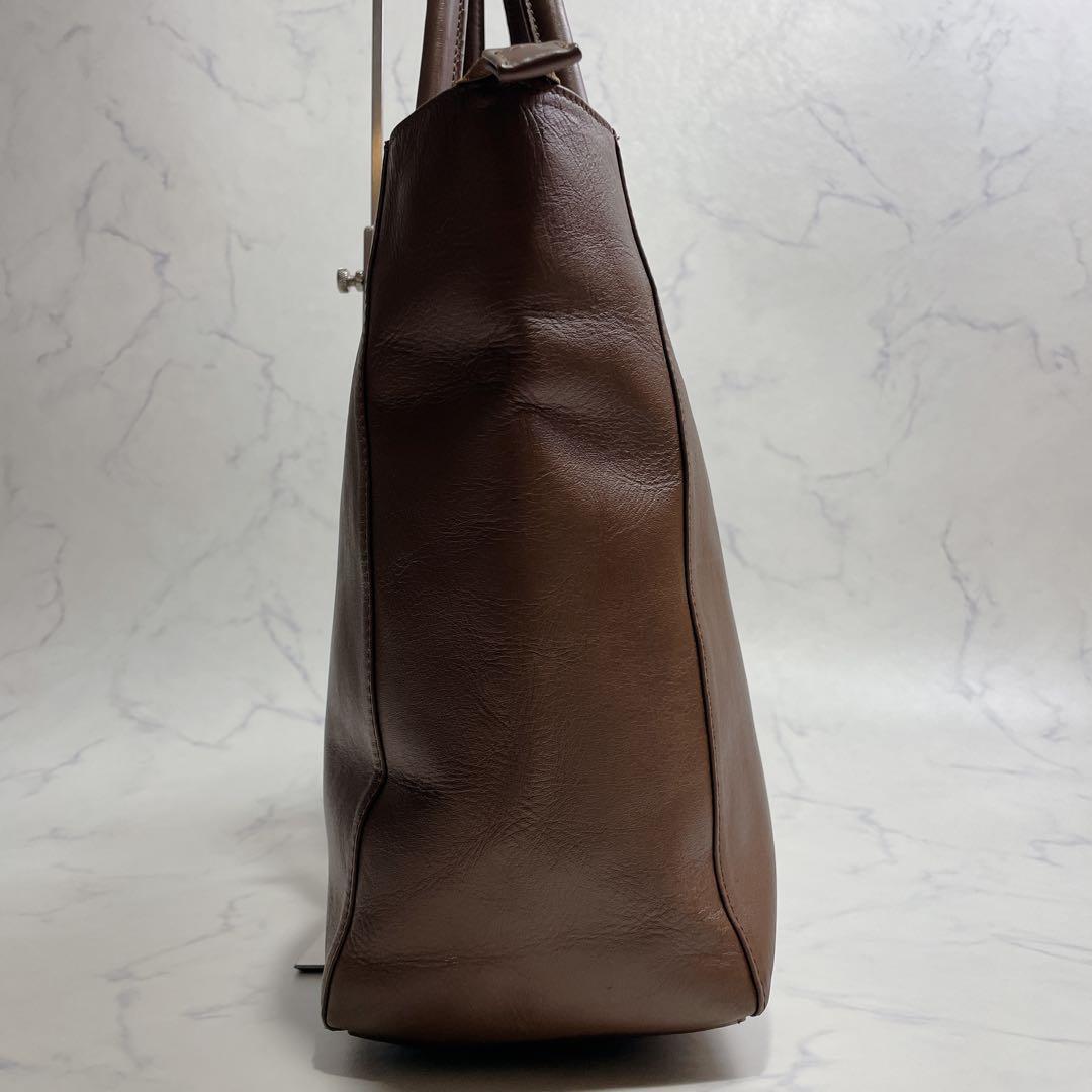 UNITED ARROWS トートバッグ ブラウン オールレザー ビジネス A4