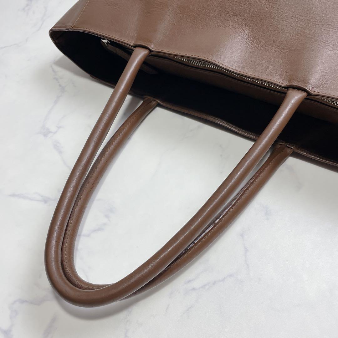 UNITED ARROWS トートバッグ ブラウン オールレザー ビジネス A4