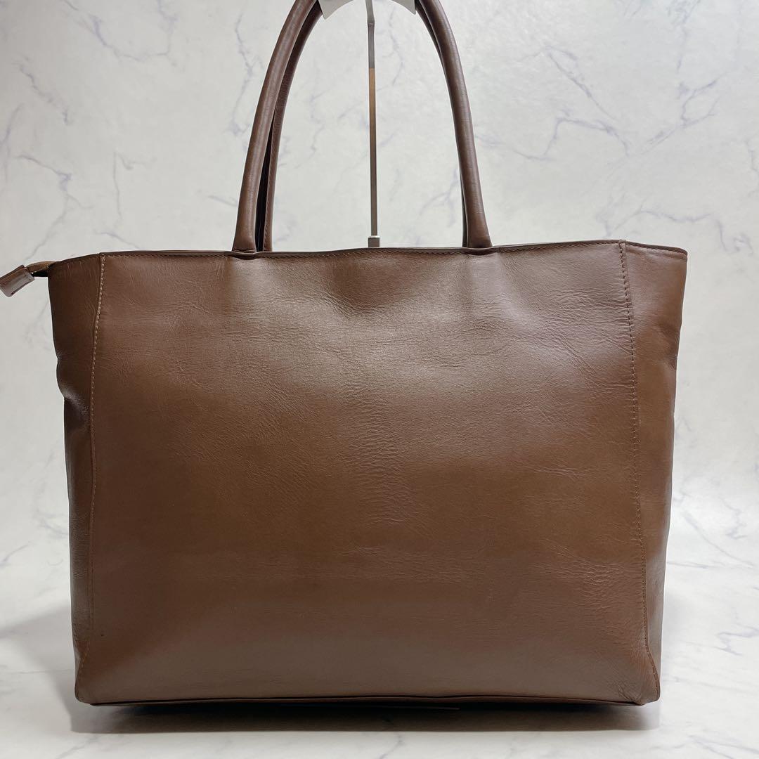 UNITED ARROWS トートバッグ ブラウン オールレザー ビジネス A4
