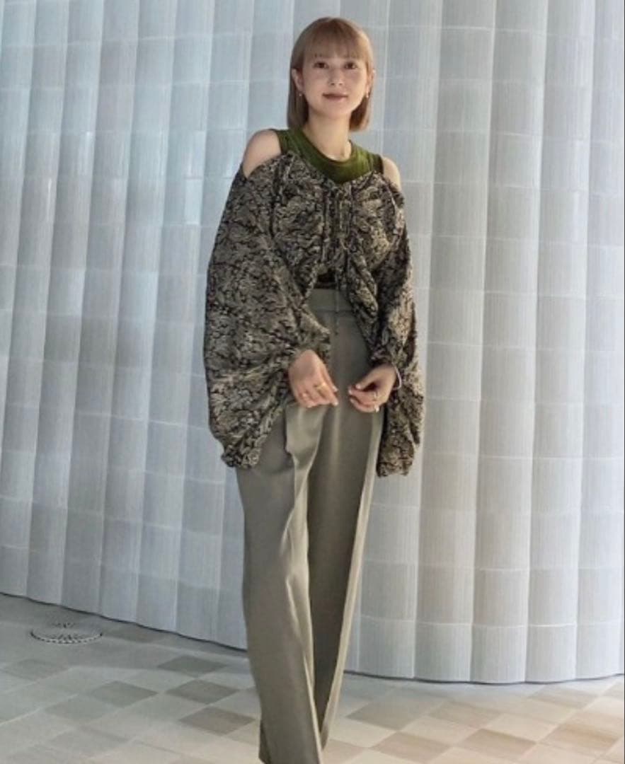 トップス INDIA PRINT TURN OVER BLOUSE