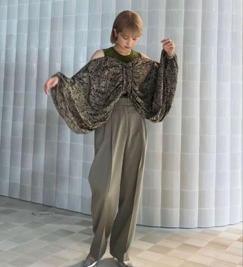 トップス INDIA PRINT TURN OVER BLOUSE