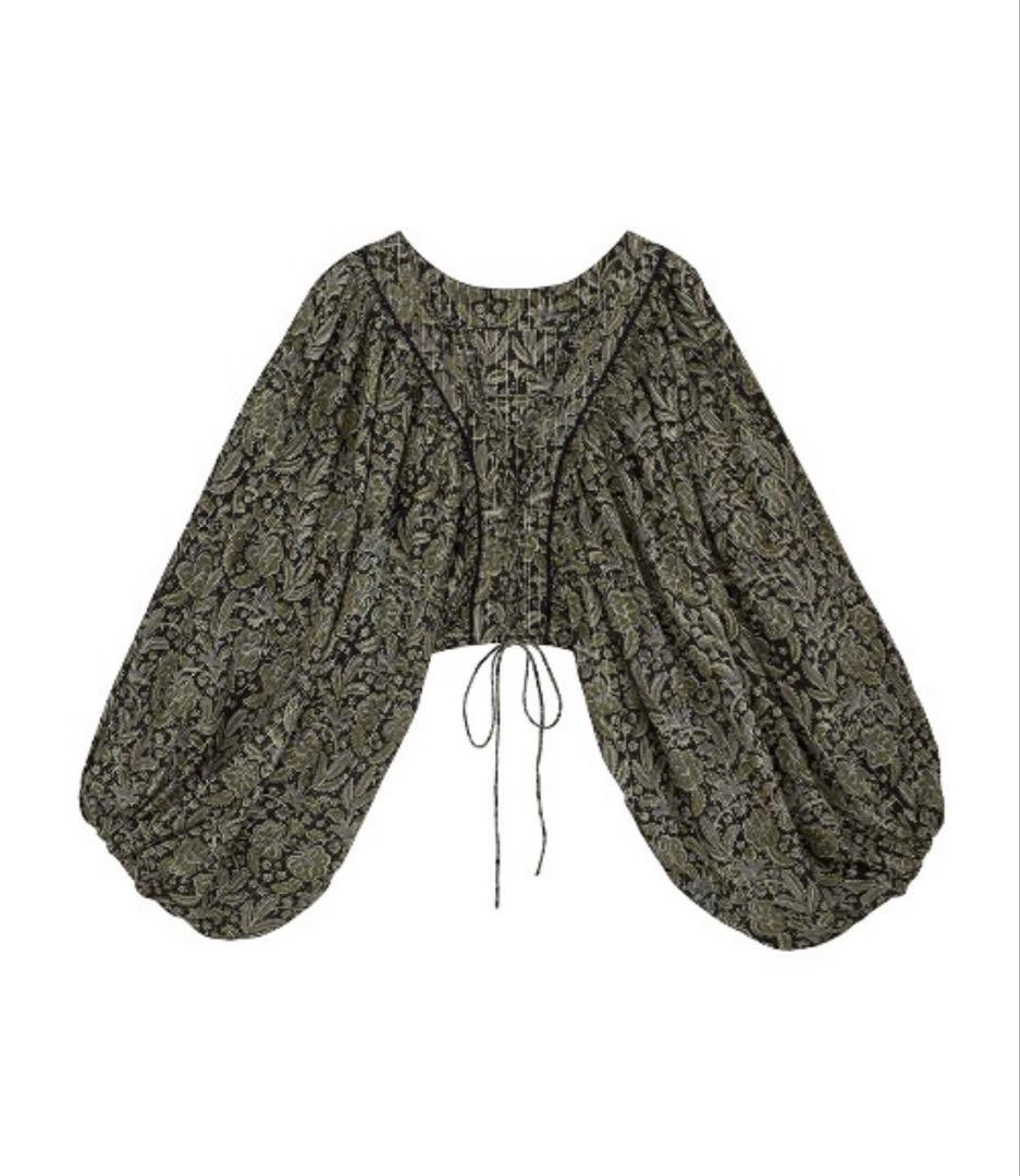 トップス INDIA PRINT TURN OVER BLOUSE