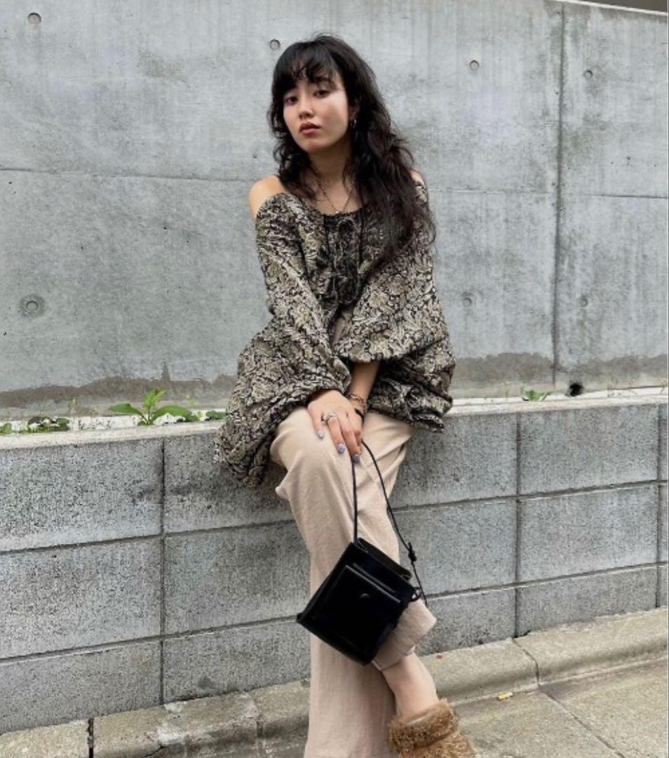 トップス INDIA PRINT TURN OVER BLOUSE