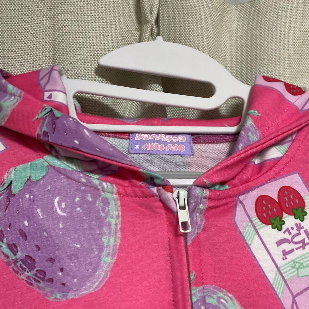 希少　ACDCRAG メンヘラちゃん　半袖　パーカー　イチゴ　原宿　病みかわいい