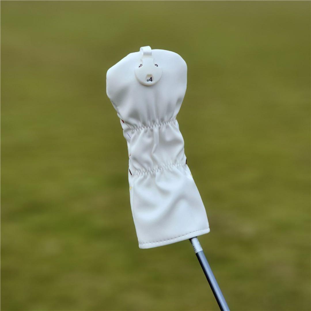 【シーズン新製品4点セット】アイスクリームかわいいゴルフクラブヘッドカバー白色