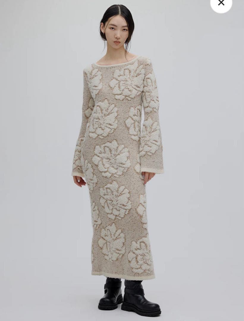 ワンピース LOOP BLOOM GLOW JACQUARD KNIT DRESS