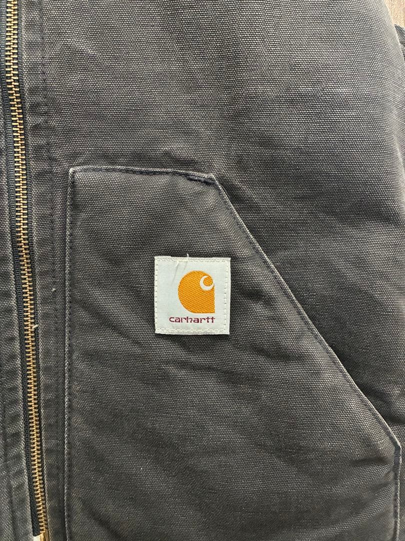 90s Carhartt VQ185 ダックベスト 黒 USA 腰ゴム Sサイズ