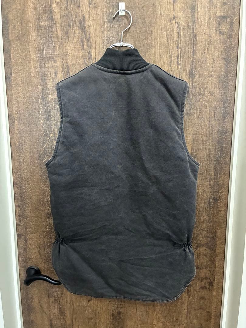 90s Carhartt VQ185 ダックベスト 黒 USA 腰ゴム Sサイズ