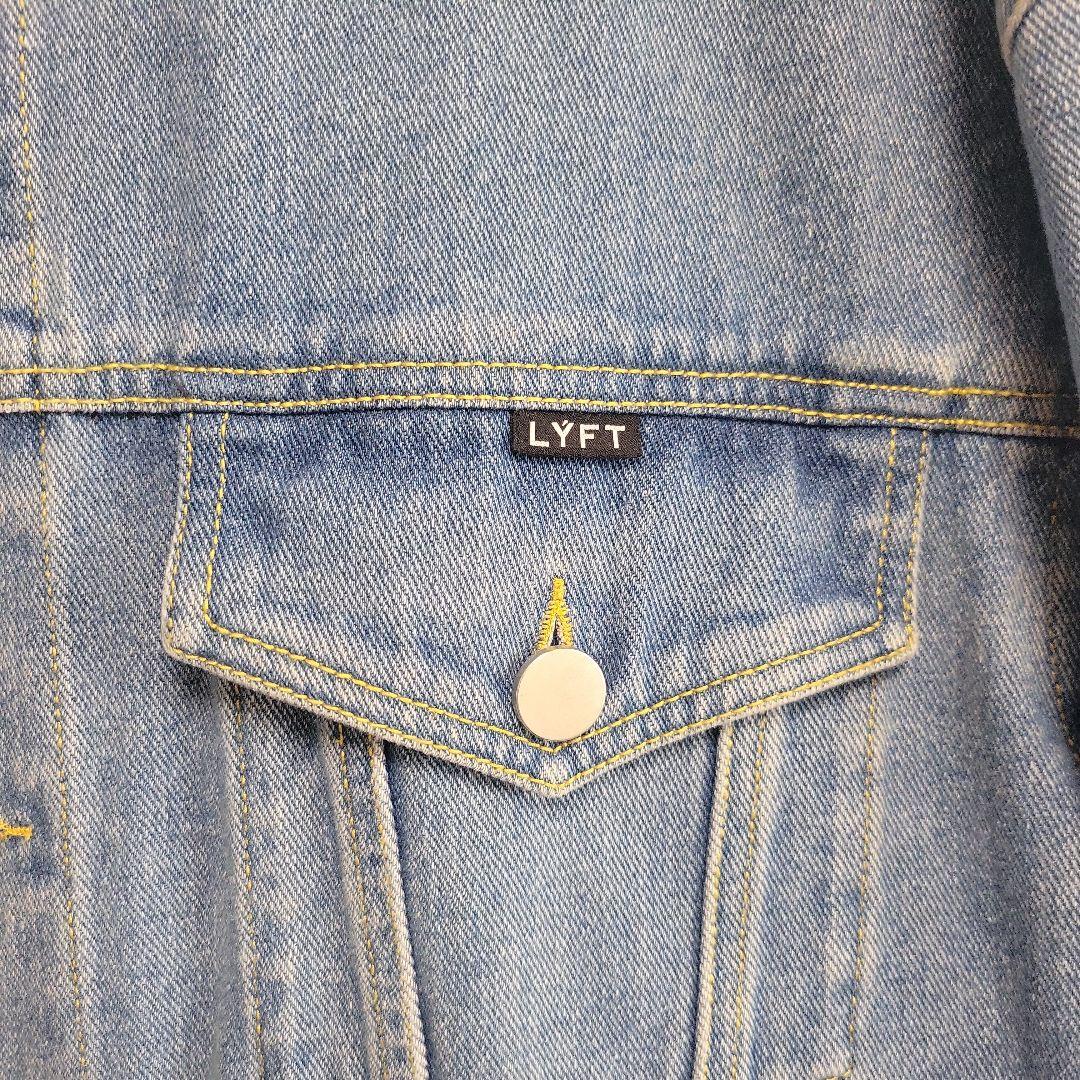 LÝFT Back Emblem Denim Jacket - Blue