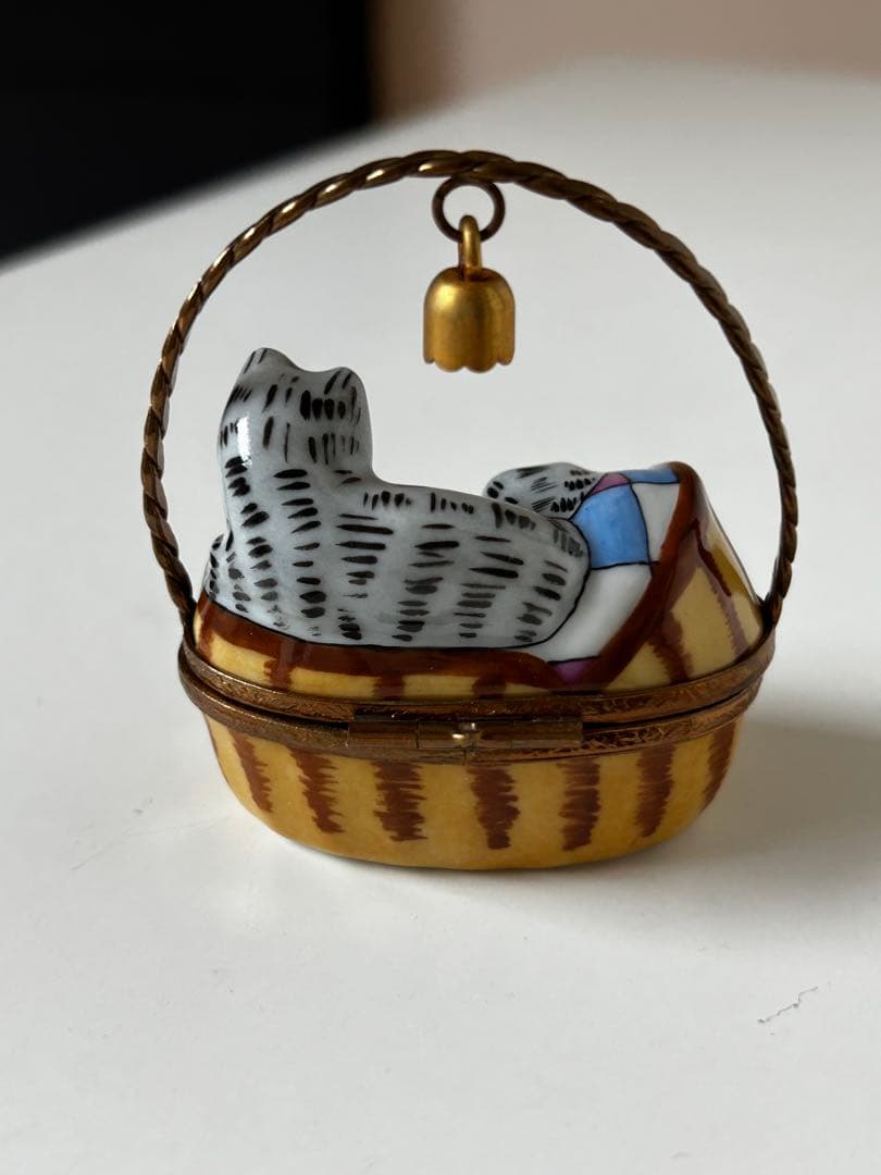 リモージュ・ボックスBOXバスケットキャット猫シリーズ③Limoges